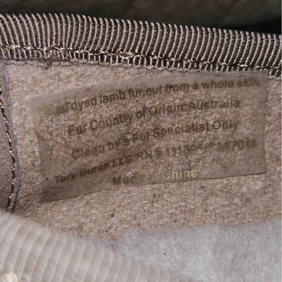 Tory Burch Suede Leather Shearling Lined Quilted Slip-on Flats Khaki Size 7 - Picture 10 of 10